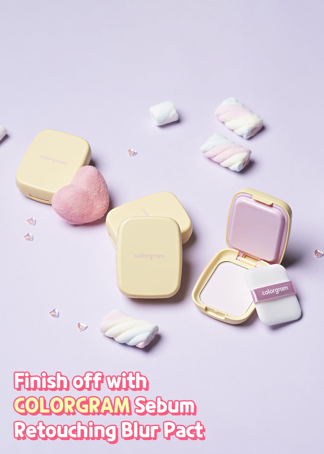 Colorgram Sebum Retouching Blur Pact + Milk Bling Heartlighter 02 Pink Heart Bundle
