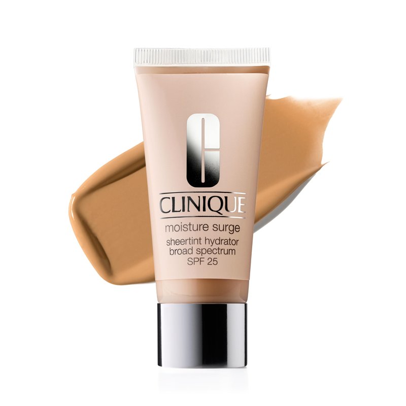 Clinique Moisture Surge Sheertint Hydrator Hydrating Tinted Moisturizer Broad Spectrum SPF 25 With Hyaluronic Acid + Aloe Water For All Skin Types | Sheer Coverage, Natural Finish, Medium, 1.4 Fl Oz