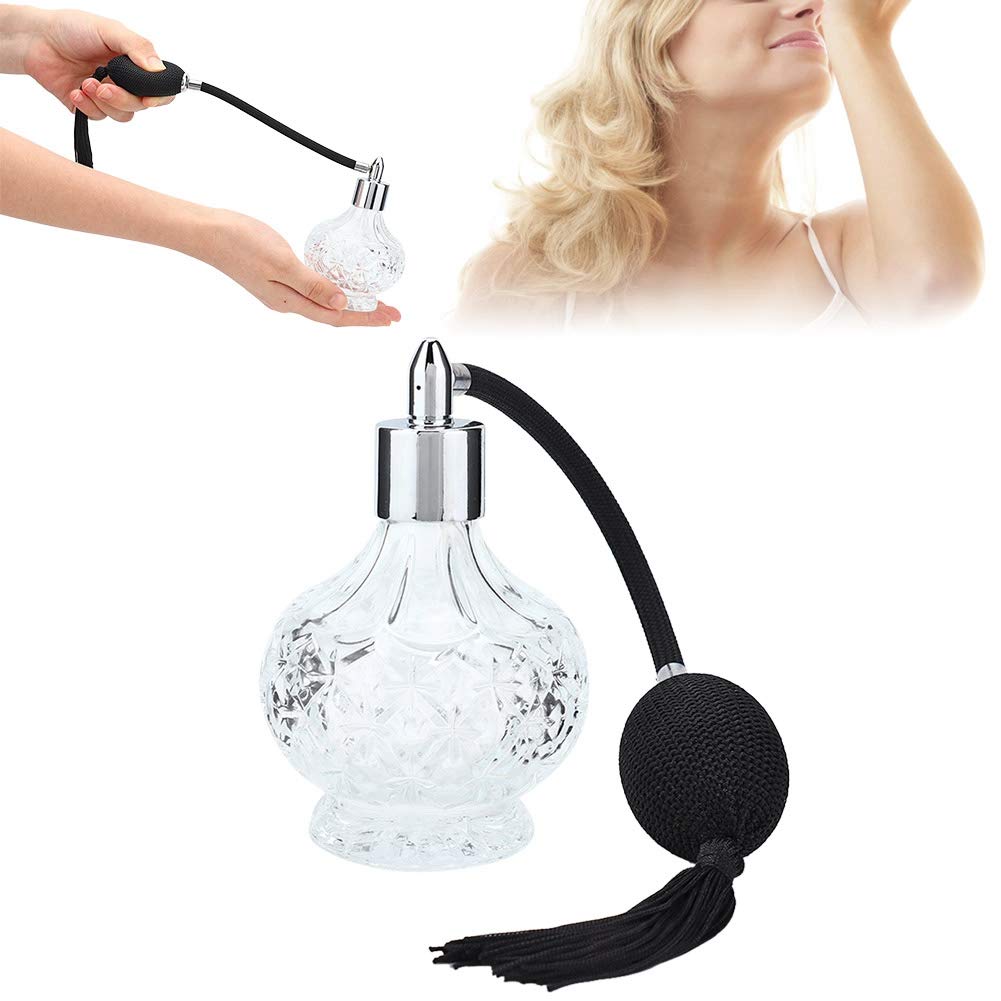 Glass Perfume Atomiser Spray Bottle - Retro Mini Refillable Empty Spray Atomizer