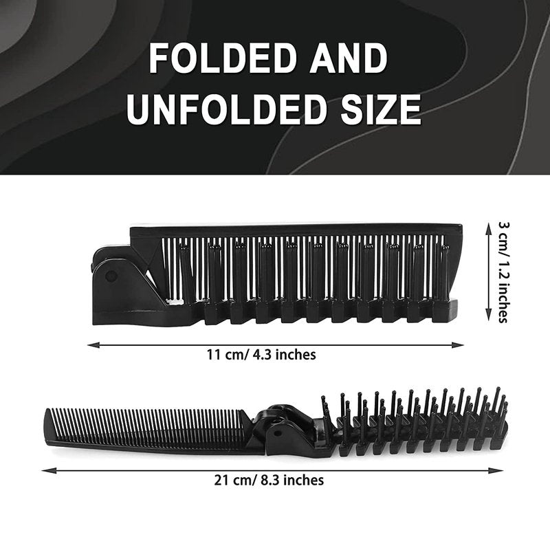 Foldable Combs in Bulk Individually Wrapped, Travel Pocket Hair Comb, Folding Hair Brush Double Headed, Brush Comb Styling Tool for Men Women Combs, Black (One Size, 100, Count)