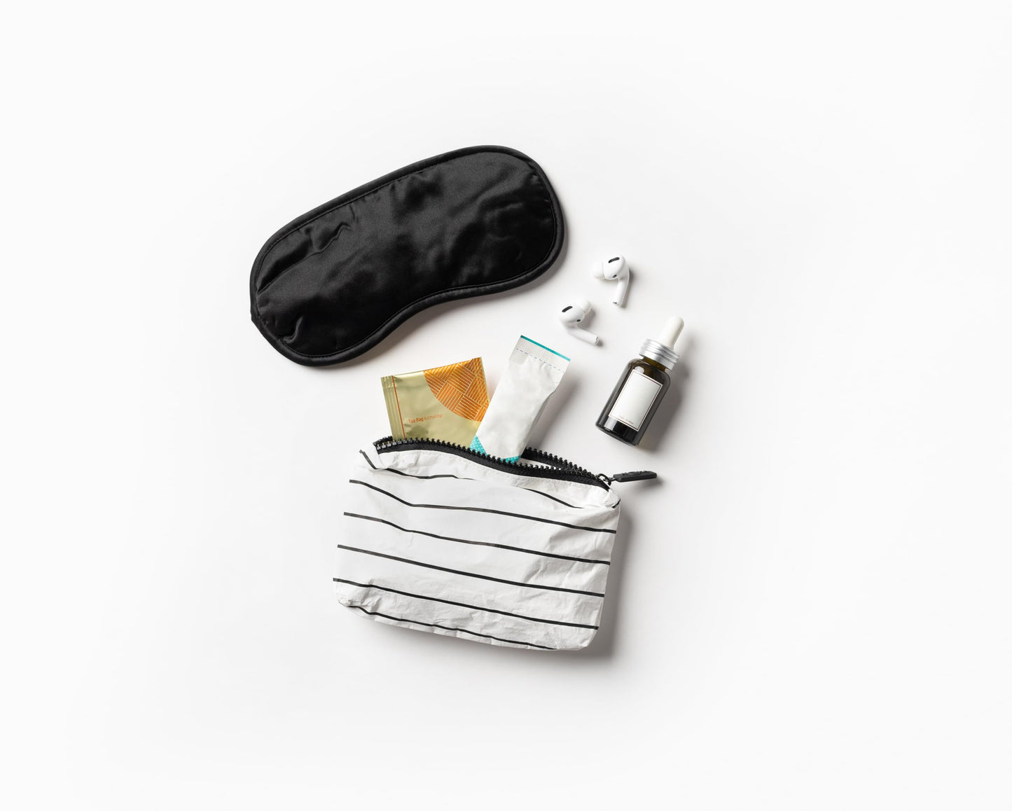 ALOHA Collection Mini Pouch in Pinstripe, Lightweight, Packable & Splash-Proof - Durable, Washable & Reusable Makeup Pouch for Cosmetics. Keeps Essentials Organized. Easy to Clean. (6W x 3.75H inch)