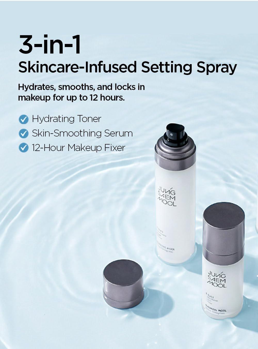 JUNG SAEM MOOL Essential Mool Micro Fitting Mist | Micro-Fine Setting Spray for Makeup & Hydrating Primer for Face with Thermal Spring Water, Long-Lasting Fix & Dewy Finish, Korean Makeup (4.06 Fl Oz)