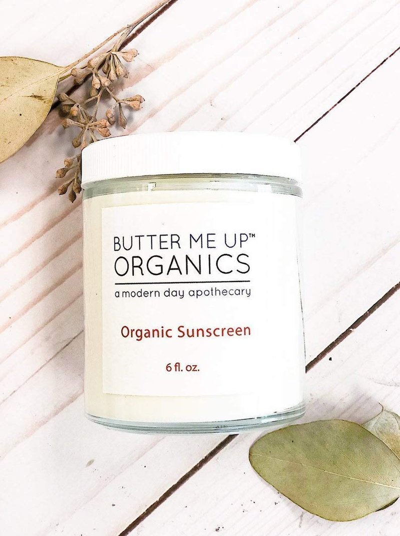 Butter Me Up Organics Natural Zinc Oxide Sunscreen SPF 45+, Reef-Safe, Non-Nano Mineral Sunblock, Water-Resistant with Shea Butter & Coconut Oil, Chemical-Free, Eco-Friendly, 6oz Jar