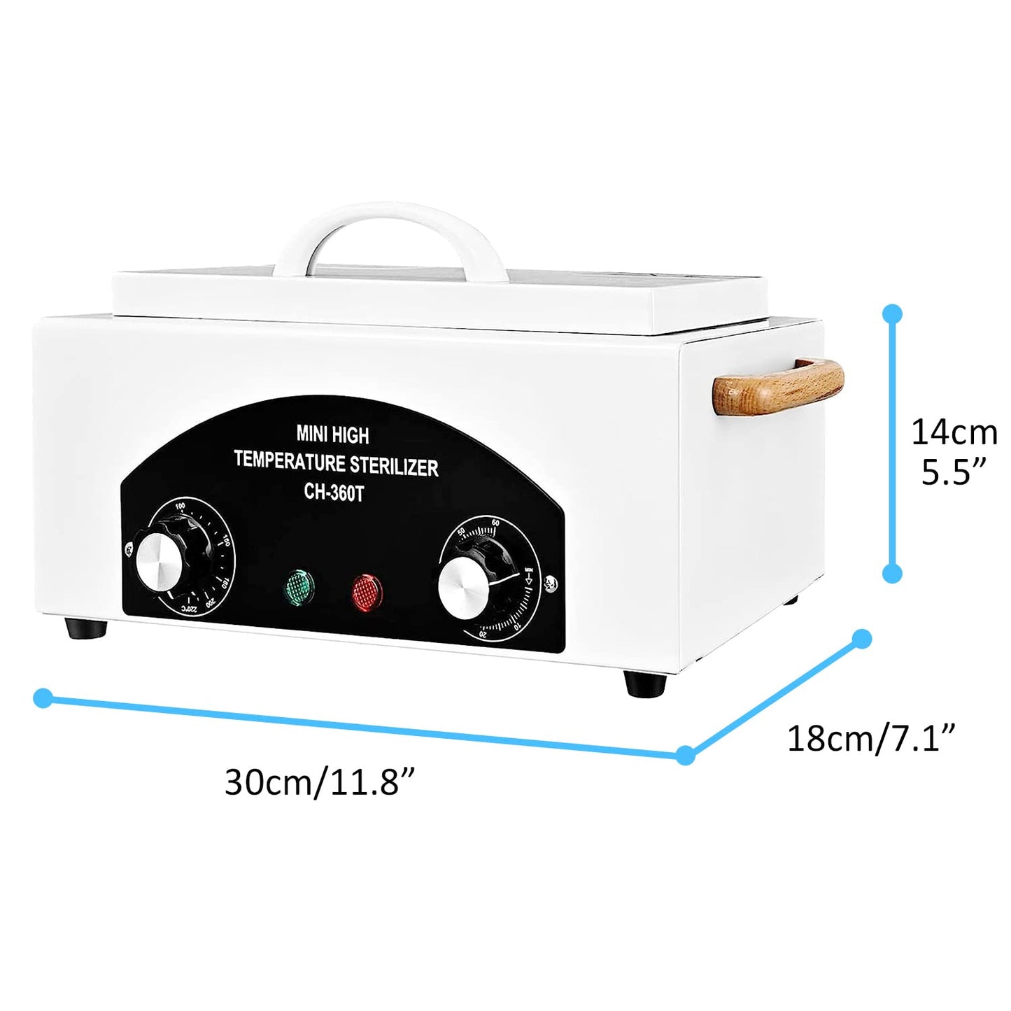QUTUNI High Temperature Metal Tool Cleaning Box, 1.5L Dry Heat Box with Adjustable Temperature and Time for Nail Barber Tattoo Metal Equipment (Black)