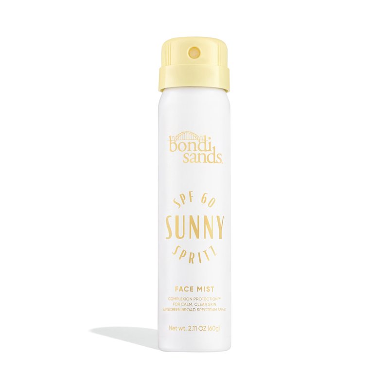 Bondi Sands Sunny Spritz SPF 60 Face Mist, Nourishing + Hydrating Broad Spectrum Sunscreen, Oil-Free, Dermatologist-Approved, Water-Resistant, 2.11 Oz