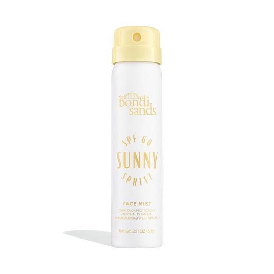 Bondi Sands Sunny Spritz SPF 60 Face Mist, Nourishing + Hydrating Broad Spectrum Sunscreen, Oil-Free, Dermatologist-Approved, Water-Resistant, 2.11 Oz