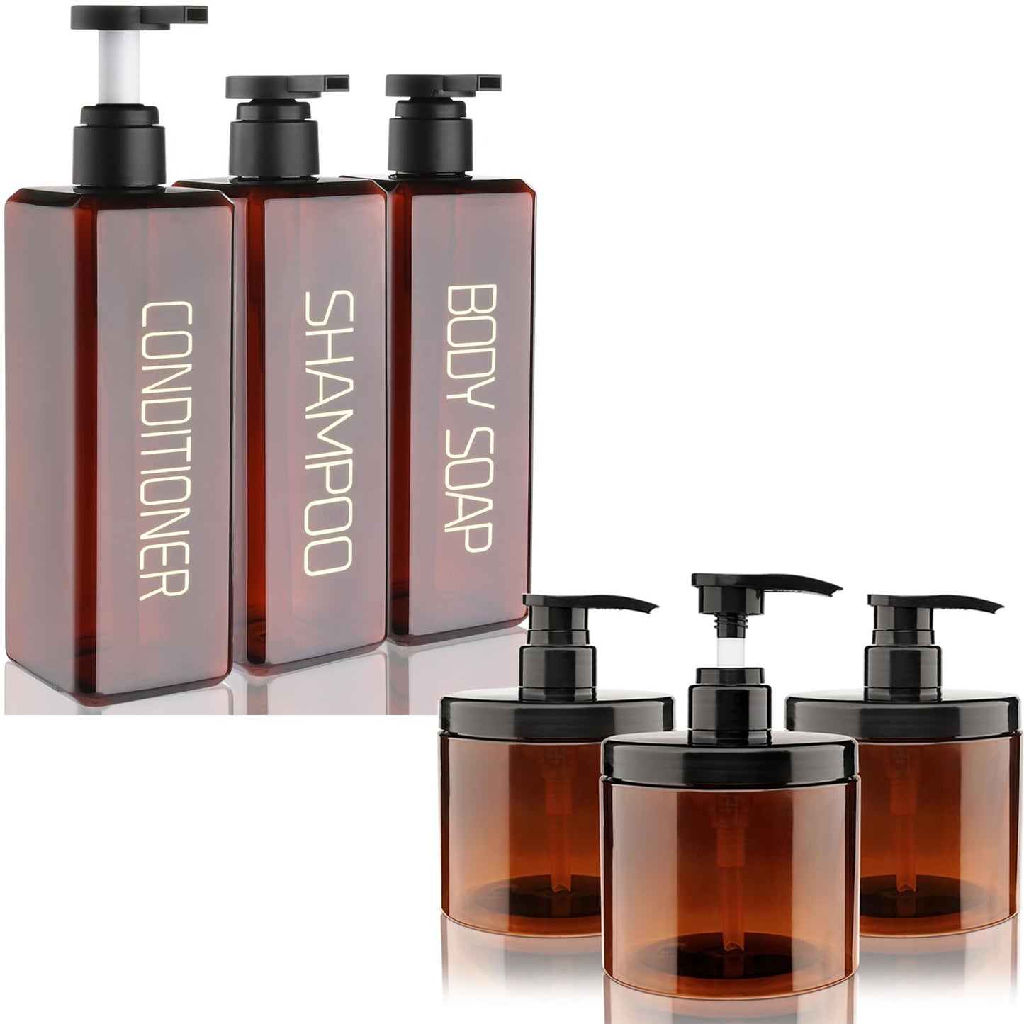 Shampoo and Conditioner Dispenser Shower Soap Bottles 3 Pack 550ml/18.6oz Travel Bottles Travel Accessories Toiletries 4 Pack 3.7oz/110ml