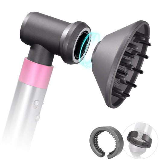 Diffuser and Adaptor Replacement for Dyson Airwrap Diffuser Attachments, for Curling Iron Converting to Hair Dryer, with Filter Cleaning Brush Attachment