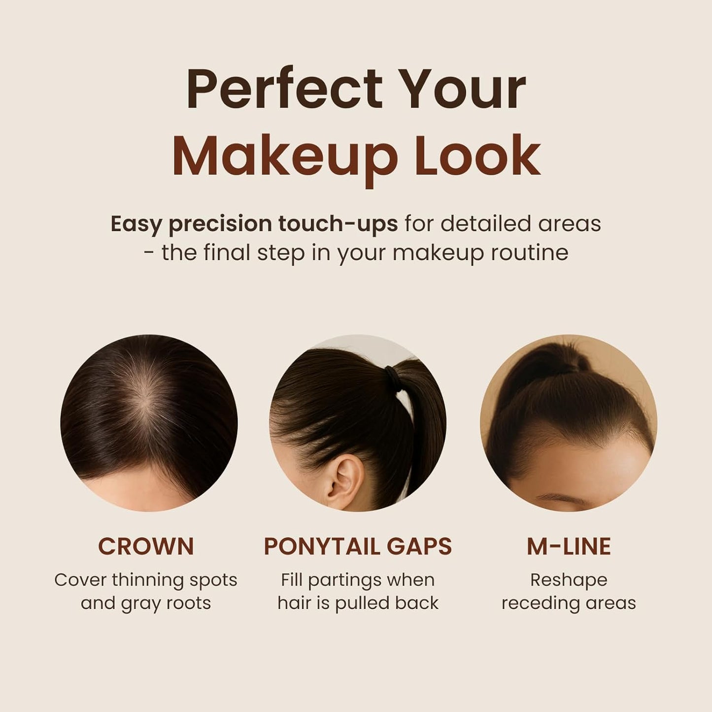 Quick Hair Puff - Natural Brown Root Touch-Up Powder for Hair Loss | Hair Fibers for Thinning Hair & Gray Concealment