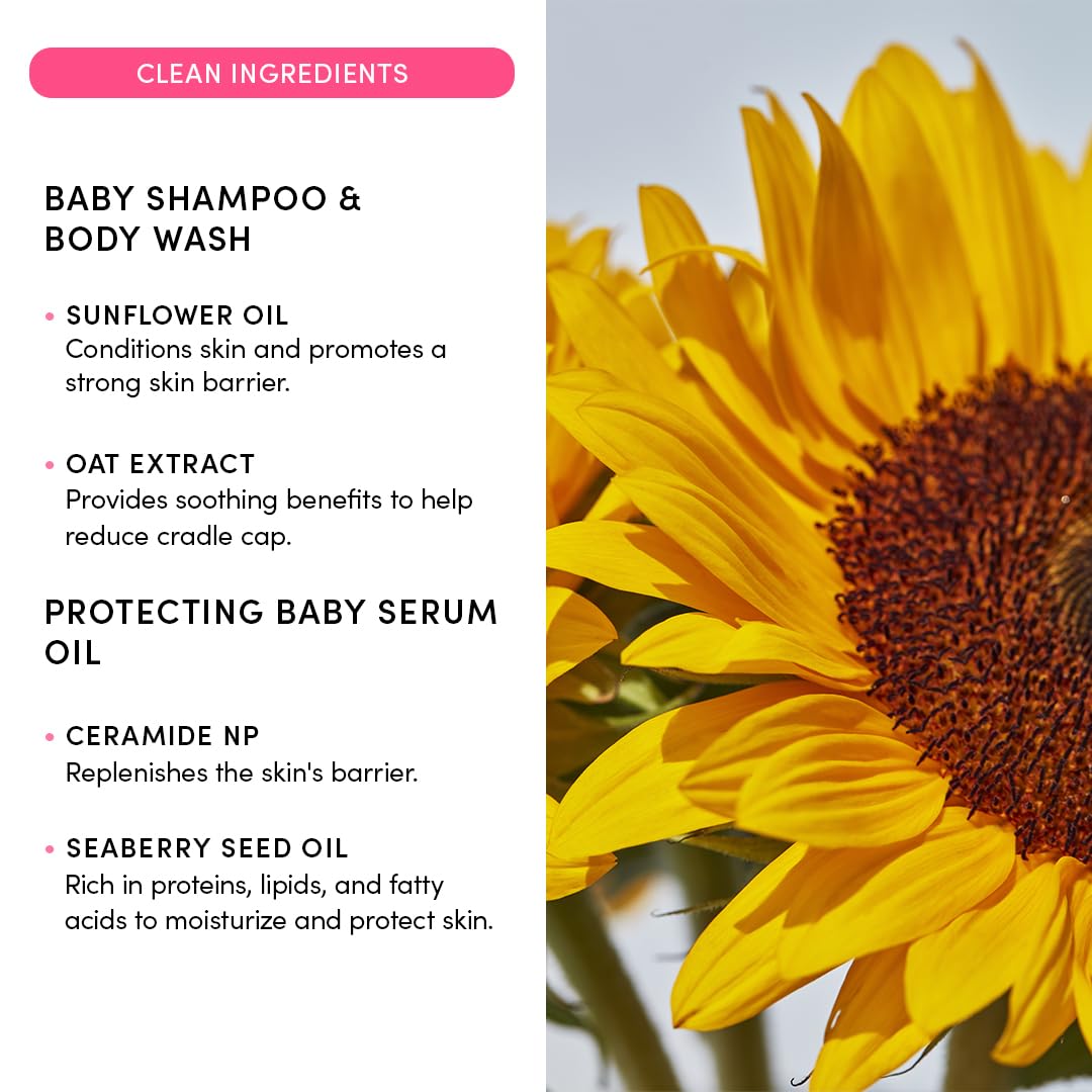 Evereden Baby Cradle Cap Care Bundle | Vegan Shampoo, Body Wash & Protecting Oil for Newborns