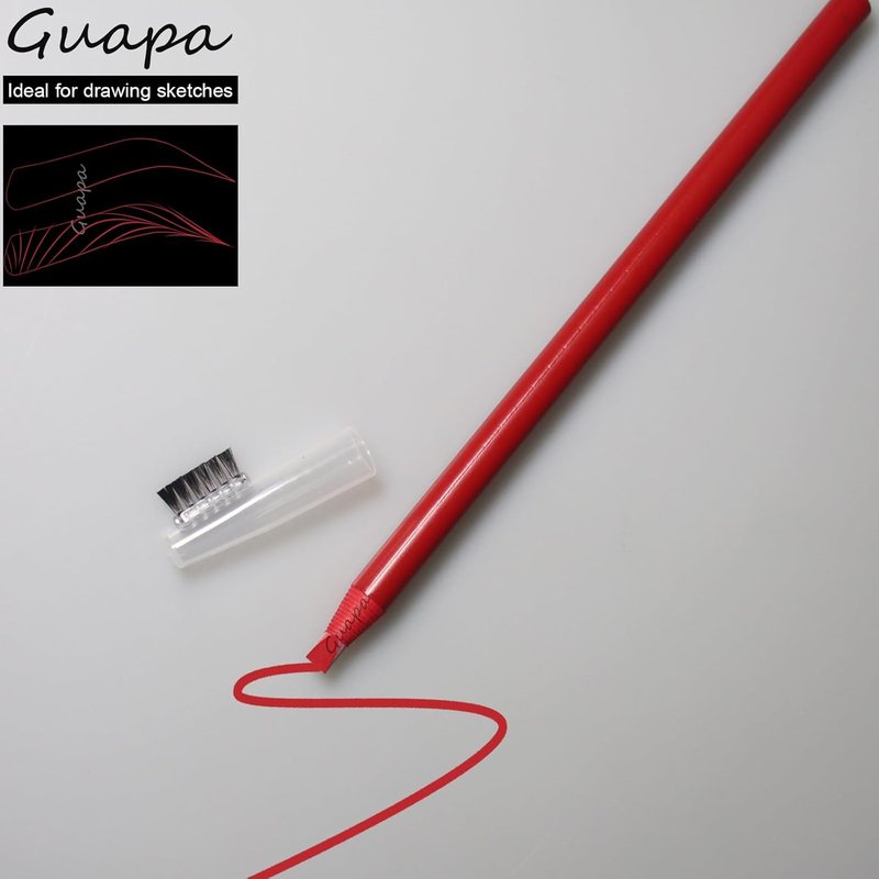 Peel-Off Hard Brow Pencil Set - Waterproof Eyebrow Mapping Tool for Precise Shaping | 5 Colors: Black, White, Brown, Red