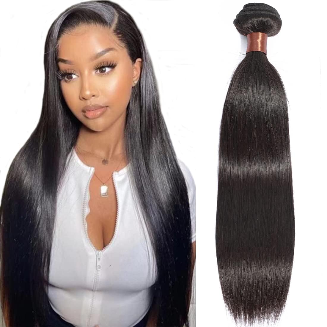 Brazilian Straight Hair - 24 Inch Virgin Human Hair Bundle | 100% Unprocessed for Black Women