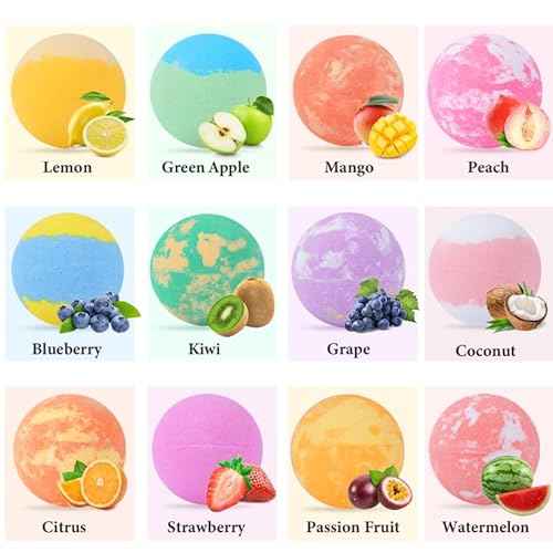 Bath Bombs for Kids with Toys Inside - 12 Pcs Handmade Bubble Bath Fizzies Bomb with Glow-in-The-Dark Surprise Toys Inside, Ideal Gift for Easter Eggs Stuffers Birthday Christmas