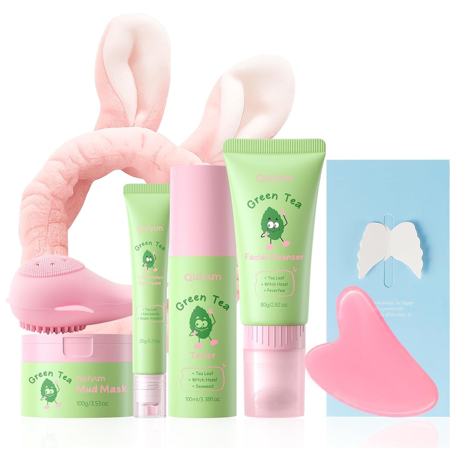 Green Tea Skin Care Gift Set | Facial Skincare for Teens - Oil Control, Moisturizing Toner, Cleanser & More