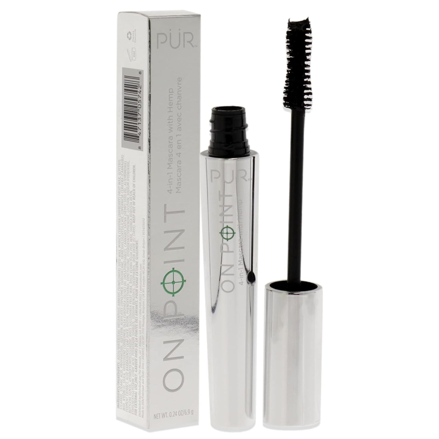 PÜR MINERALS On Point Mascara - Hemp Infused Formula for Voluminous Lashes | 1 Count