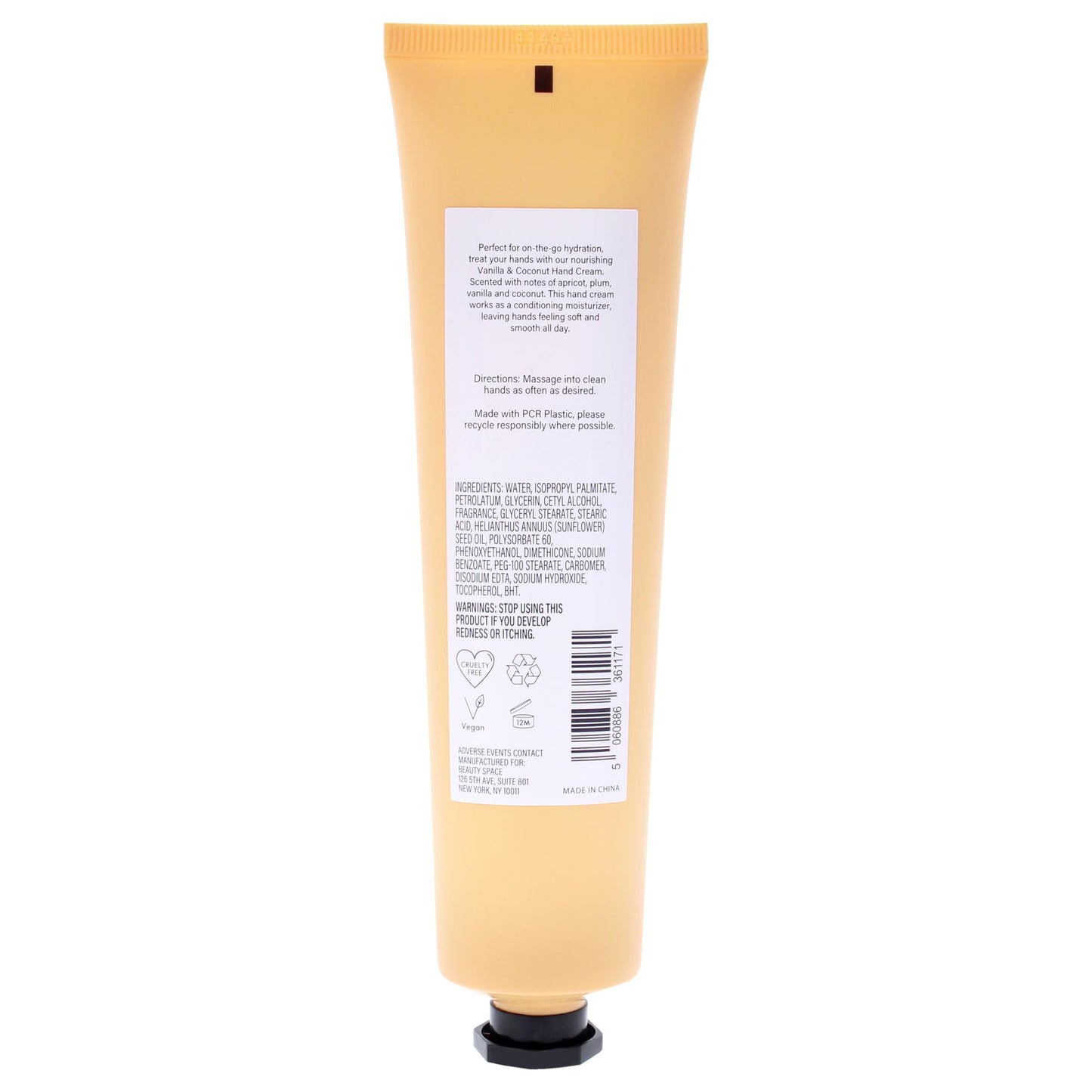 SpaceNK Beauty Space Hand Cream - Vanilla and Coconut for Unisex - 3.38 oz Cream (Pack of 2)