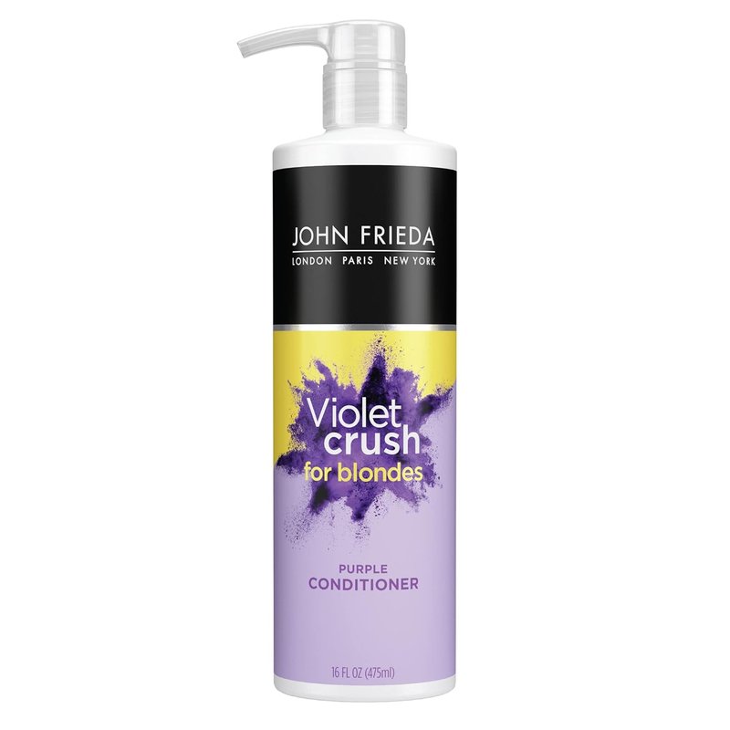 John Frieda Violet Crush Purple Conditioner - Neutralizes Brassy Tones for Cooler Blonde | 16 FL OZ (475ml)