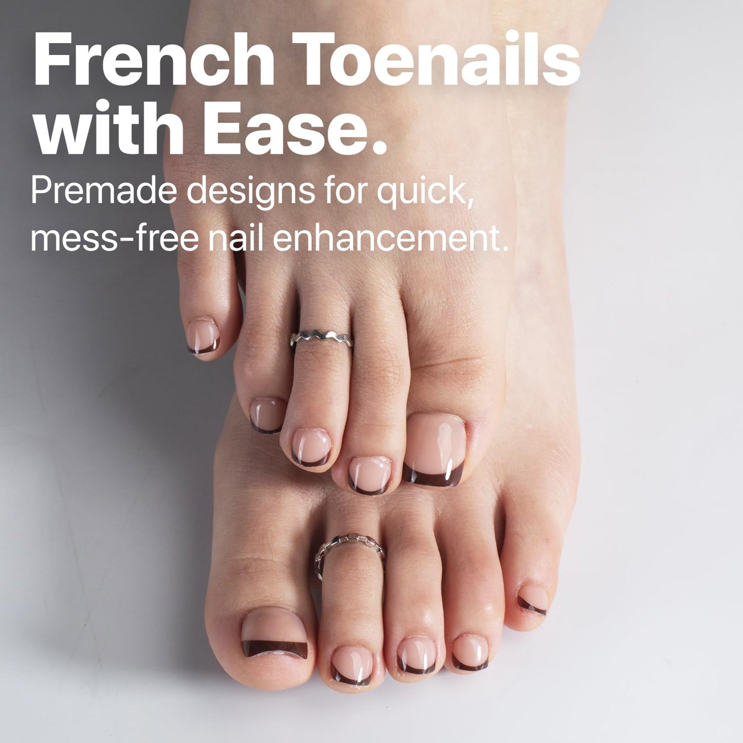 SXC Cosmetics X-Pro Tips French Tip Press On Toenails for Women, Acrylic Soft Gel System (Short French Skintone, Short)