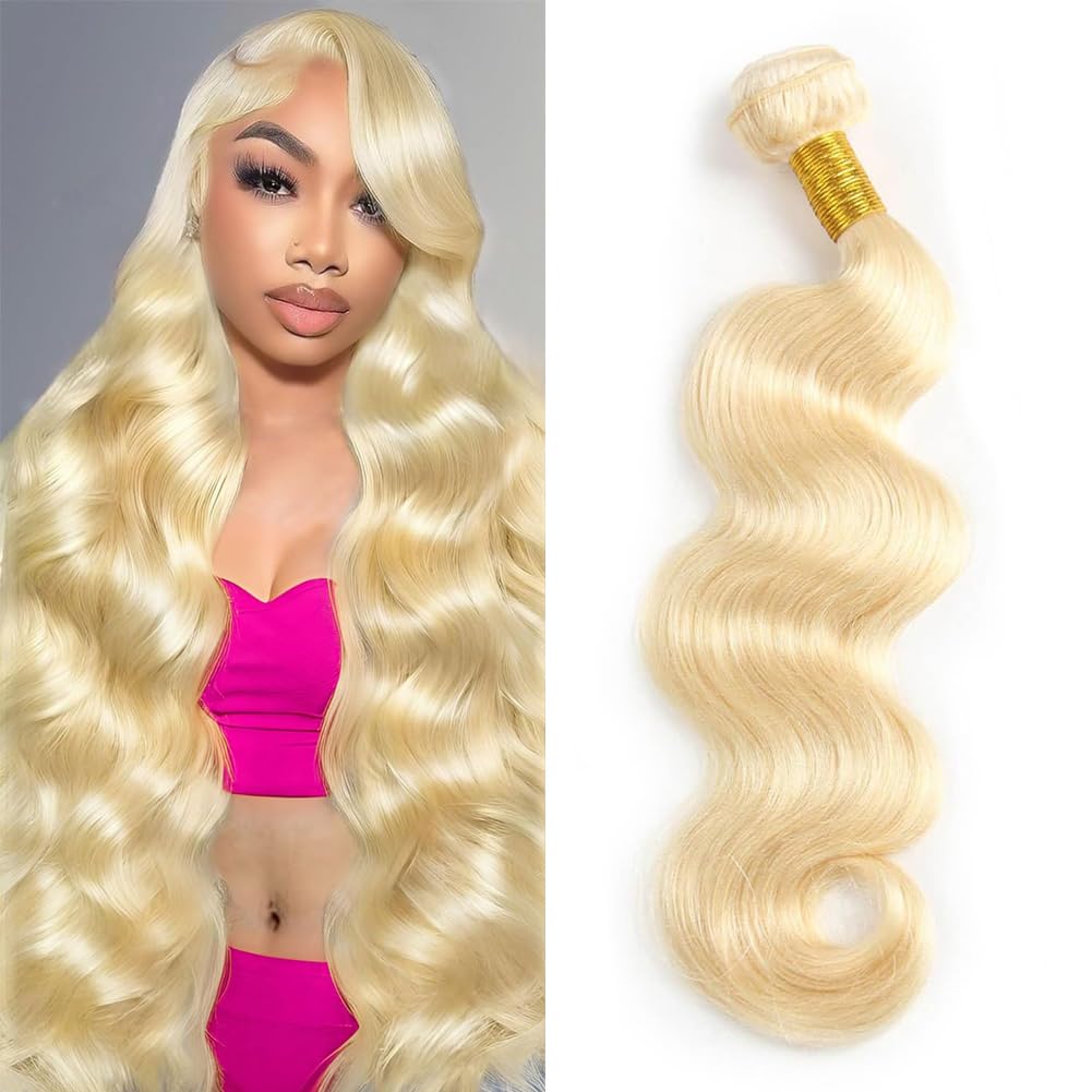 ZDLAQ 613 Bundles Blonde Bundles Human Hair 18 Inch 613 Body Wave bundles 100% Unprocessed 12A Grade Brazilian Virgin Hair Bundles 1 Bundle Human Hair 613 Blonde Bundle Hair Extensions for Women