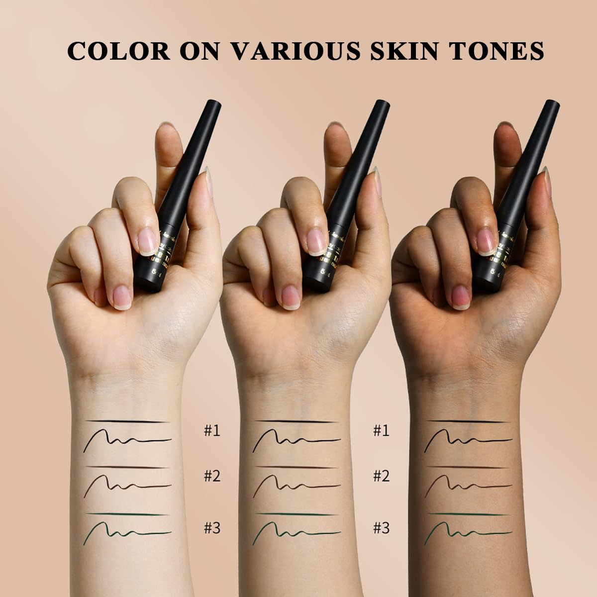 SHEEYOON Liquid Eyeliner, Matte Eyeliner with Fine Brush Tip, Easy Glid Waterproof Smudge Proof, 0.17 fl oz (#3 Safari Matte)