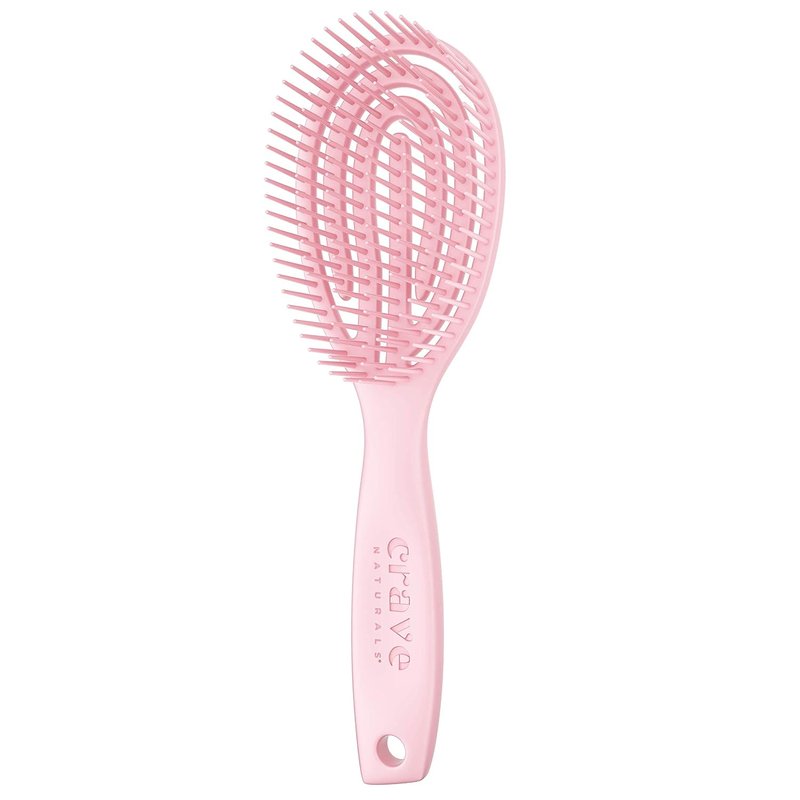 FLEX DMC Detangling Brush - Ideal for Curly, Frizzy, Thick Hair | Flexible Plastic Design, Round Shape
