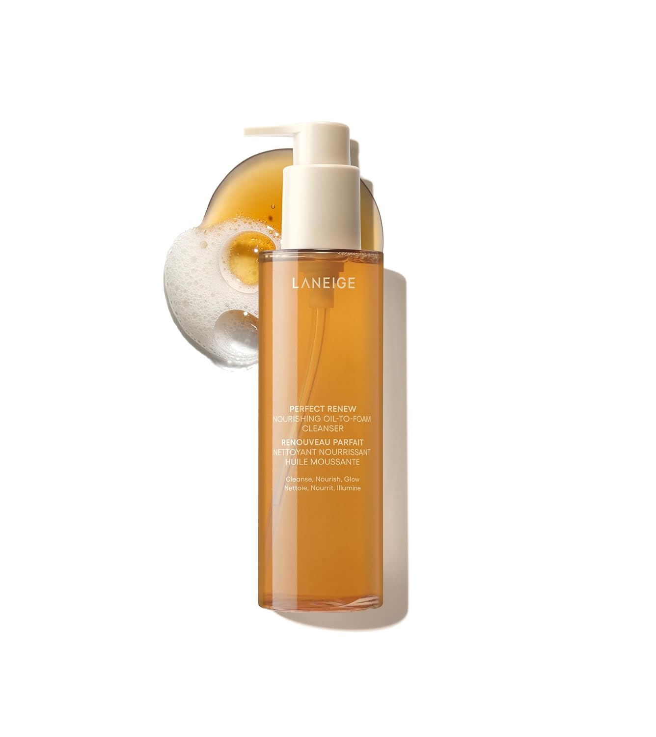 LANEIGE Perfect Renew Nourishing Oil-to-Foam Cleanser - 2-in-1 Anti-Aging Face Wash for Radiant Skin | Removes Makeup & Impurities