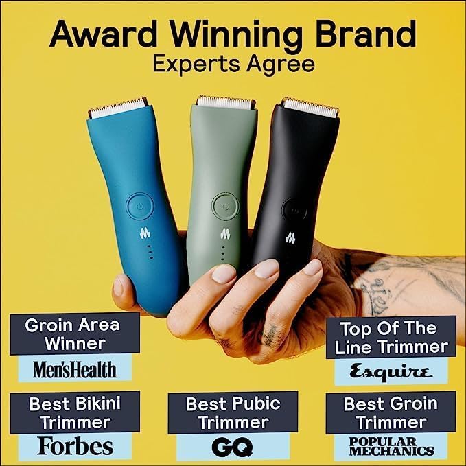 MERIDIAN - The Starter Package - Original Electric Body & Pubic Hair Trimmer Set, 1 Replacement Blade - Cordless, Waterproof, Rechargeable - for Men and Women - Easy & Pain-Free Grooming Kit - Sage