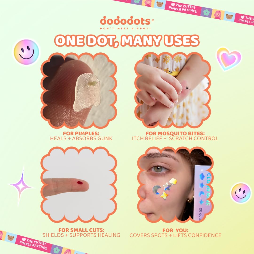 Dododots Pimple Patches bulk - Cute Acne Hydrocolloid Patch, Pimple Patches for Zit, Spot and Blemish Treatment, Acne Patches Bundle (5 Sets, 180 Patches)