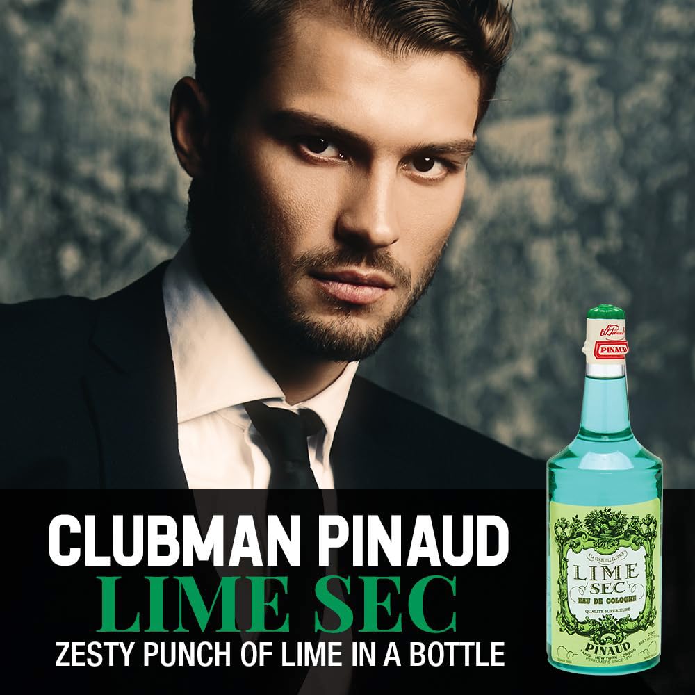 Clubman Pinaud Lime Sec Eau De Cologne - Invigorating Citrus Fragrance for Men | 12.5 Fl Oz, 2 Pack