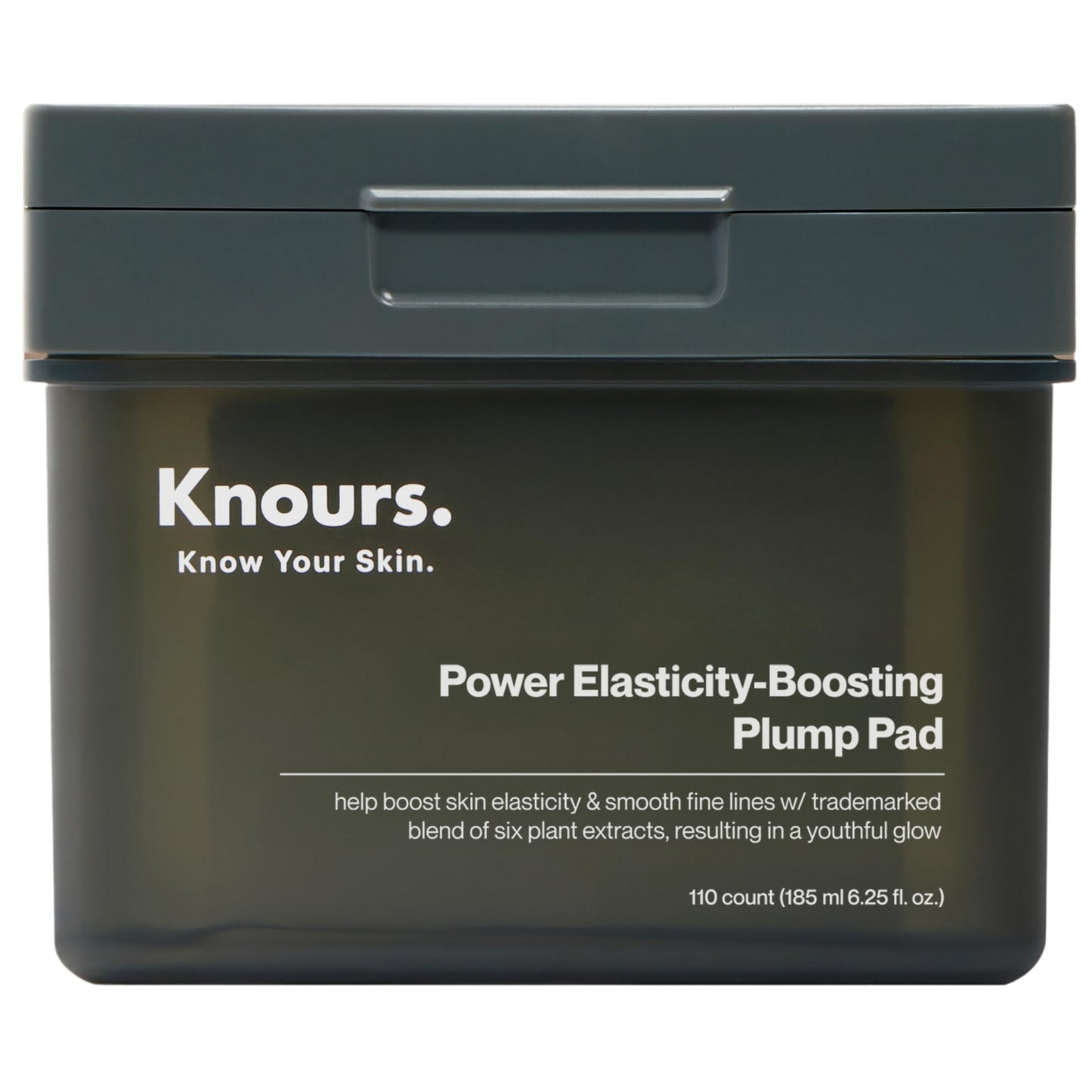 Knours Plump Pad | Natural Plant | Smooth Lines, Firming, Elasticity | Collagen Support | 2-in-1 Toner Pad + Face Mask | Holy Basil | Power Elasticity-Boosting | All Skin | 110 Count | 185ml/6.25oz