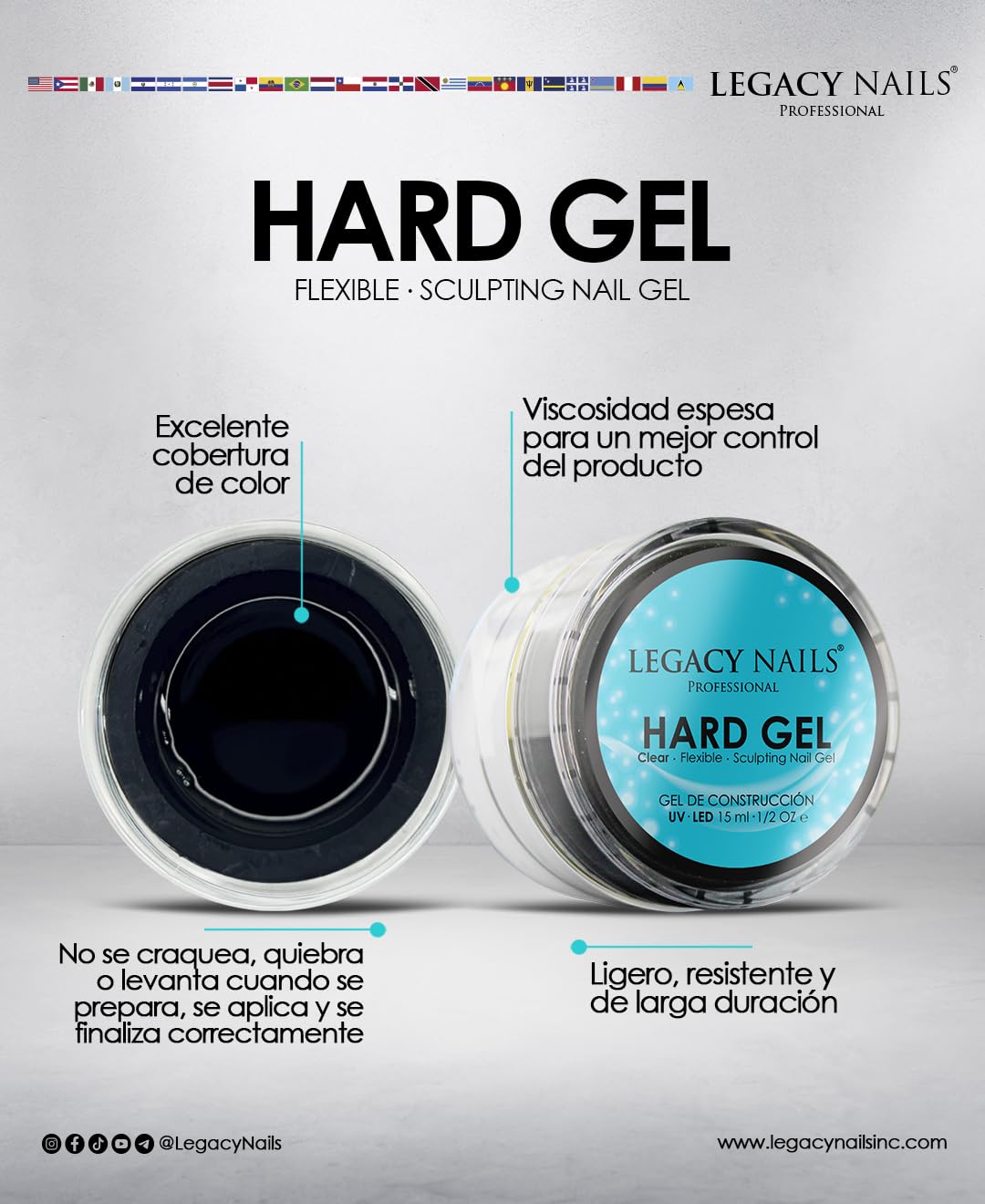 Legacy Nails Hard Builder Gel - Sculpt And Build Nail Extensions - Improve Damaged or Weak Nails - Lightweight, Strong and Long-wear - Professional Quality (Susy)
