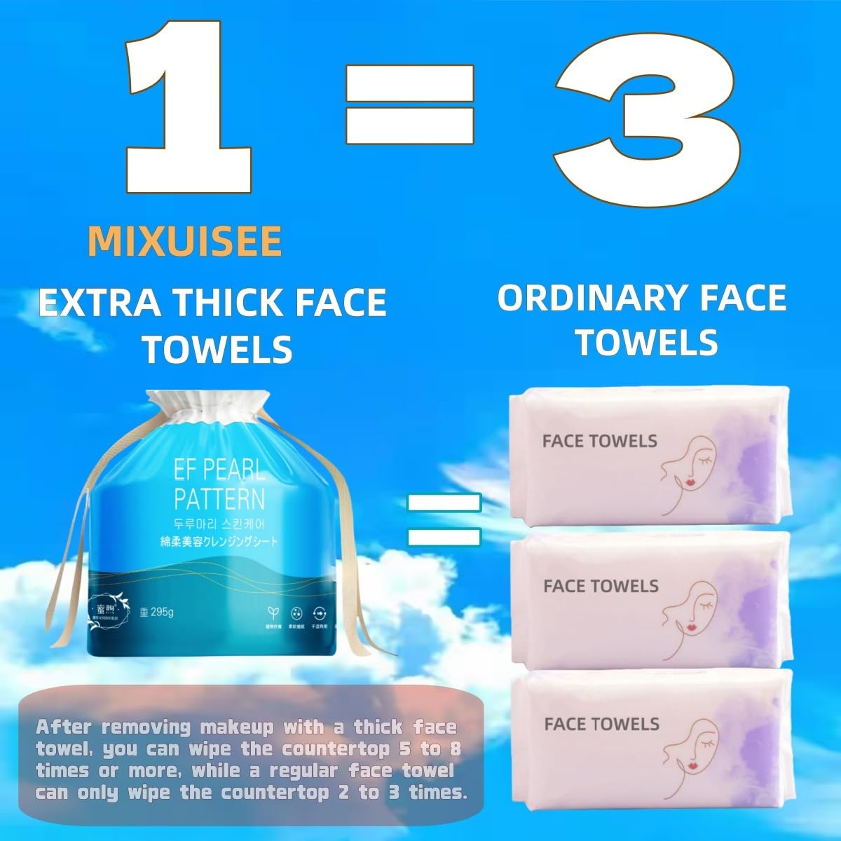 MIXUISEE face towels roll,Hanging face towels disposable,100% cotton towels