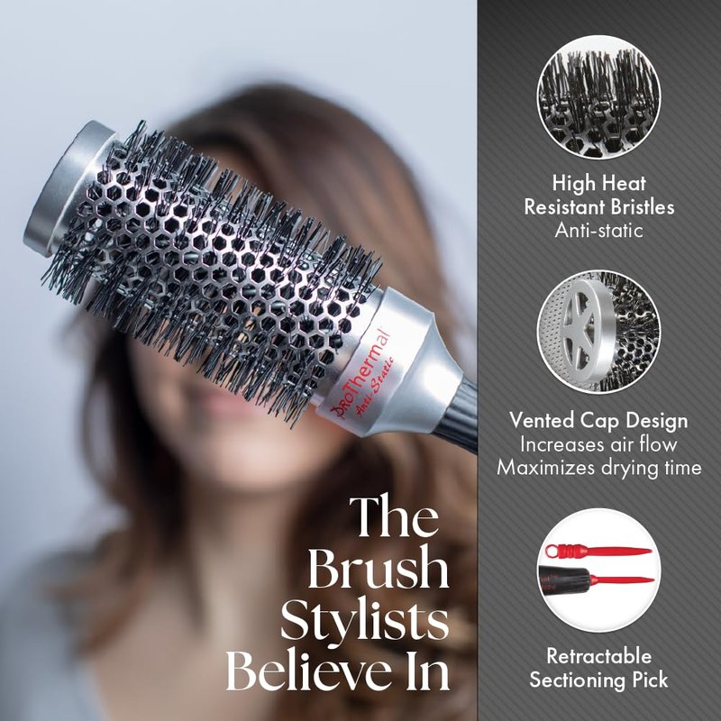 Olivia Garden ProThermal Anti-Static Round Hair Brush T-53 (2 1/4")