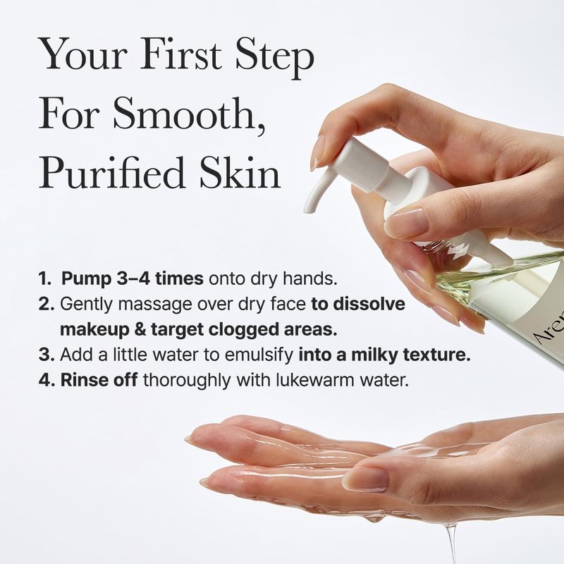 ARENCIA Pore Melt Cleansing Oil - Non-Comedogenic Makeup Remover with Rice Amino Acids & Vitamin E | 6.76 fl oz