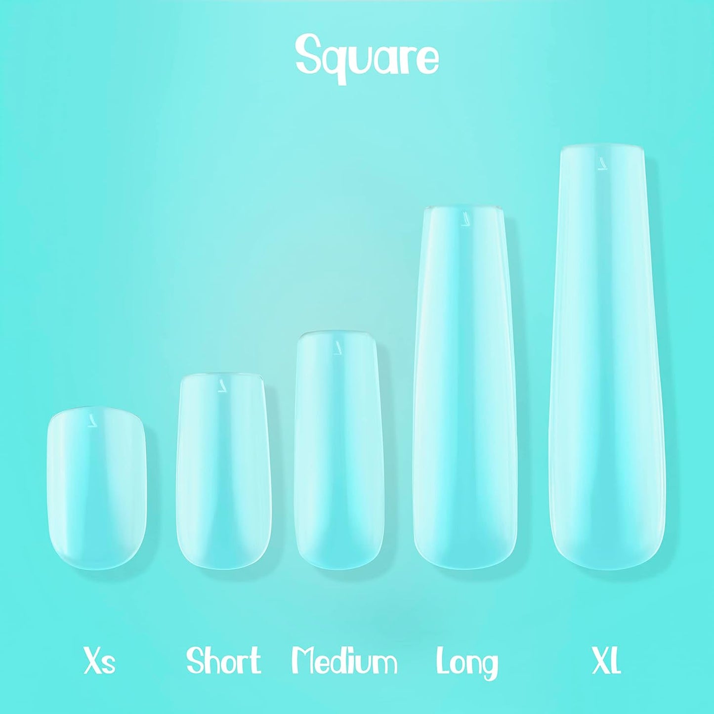 Square Long Soft Gel Nail Tips Starter Kit - Professional Full Cover Salon Quality