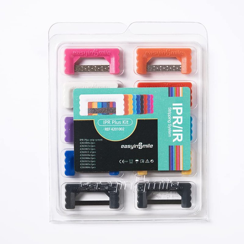 EASYTODENTA Orthodontic Interproximal Reduction Strips 10PCS Dental IPR/IR Striping System Teeth Polishing Strip Single-Hand Use Tooth Enamel Repair Kit (IPR Plus Strip Kit)