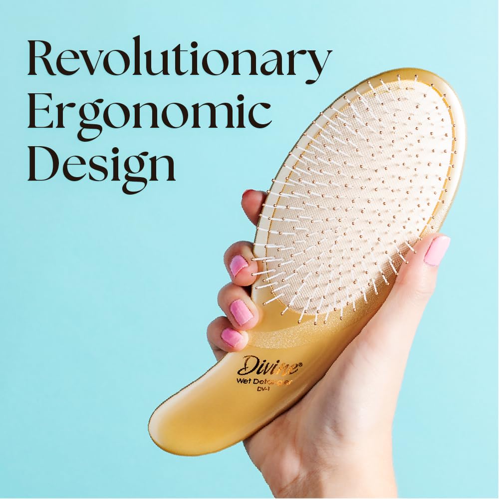 Olivia Garden Divine Paddle Brush for Women and Men - Professional Hair Brush for Thick and Fine Hair - Ideal for Straight, Wavy, and Curly Hair - Ergonomic Design