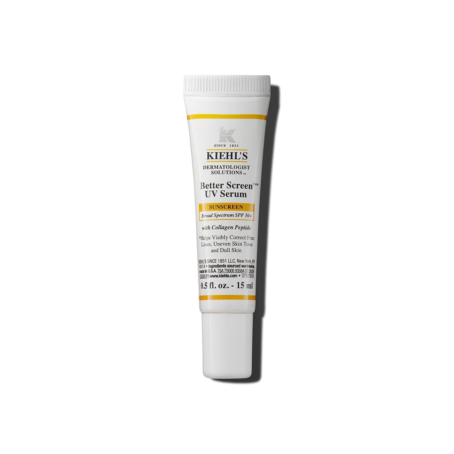 Kiehl's Better Screen UV Serum SPF 50+ | Invisible Facial Sunscreen with Collagen Peptide & UV Protection