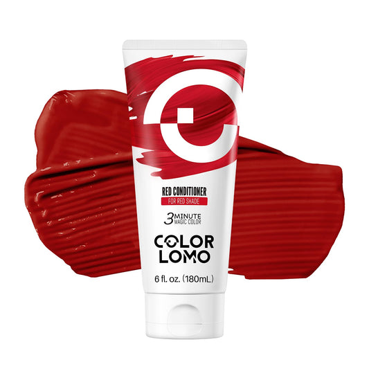 COLORLOMO Color Depositing Conditioner for Bleached Hair, Semi Permanent Hair Color Conditioner with Shea Butter & Almond Oil, Hydrates & Refreshes Faded Color, Vegan, 6oz-Red