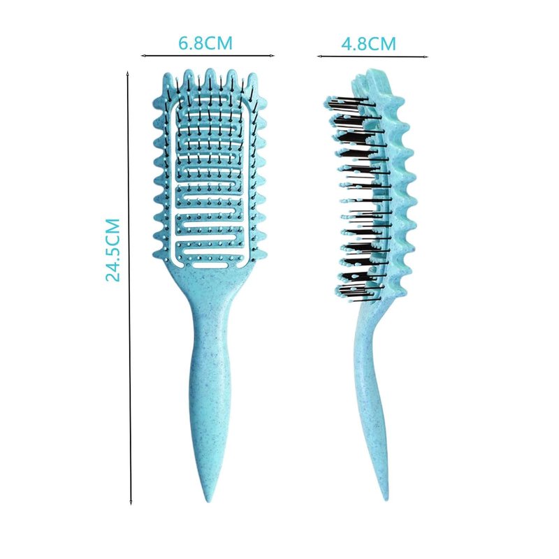 Curl Defining Brush - Vented Detangling Hair Brush for Curly Hair | Lightweight, Blue Color for Wet & Dry Styling