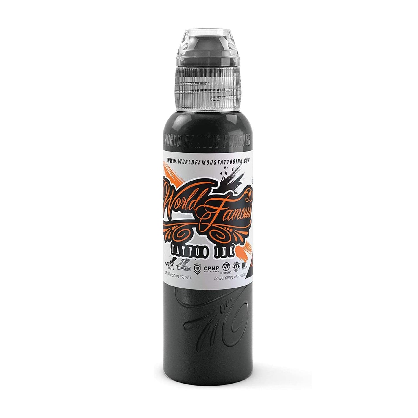 World Famous Tattoo Ink - Rocker Black Tattoo Ink - Professional Tattoo Ink & Tattoo Supplies - Skin-Safe Permanent Tattooing in Bold, Black Shade - Vegan & Non-Toxic (4 oz)