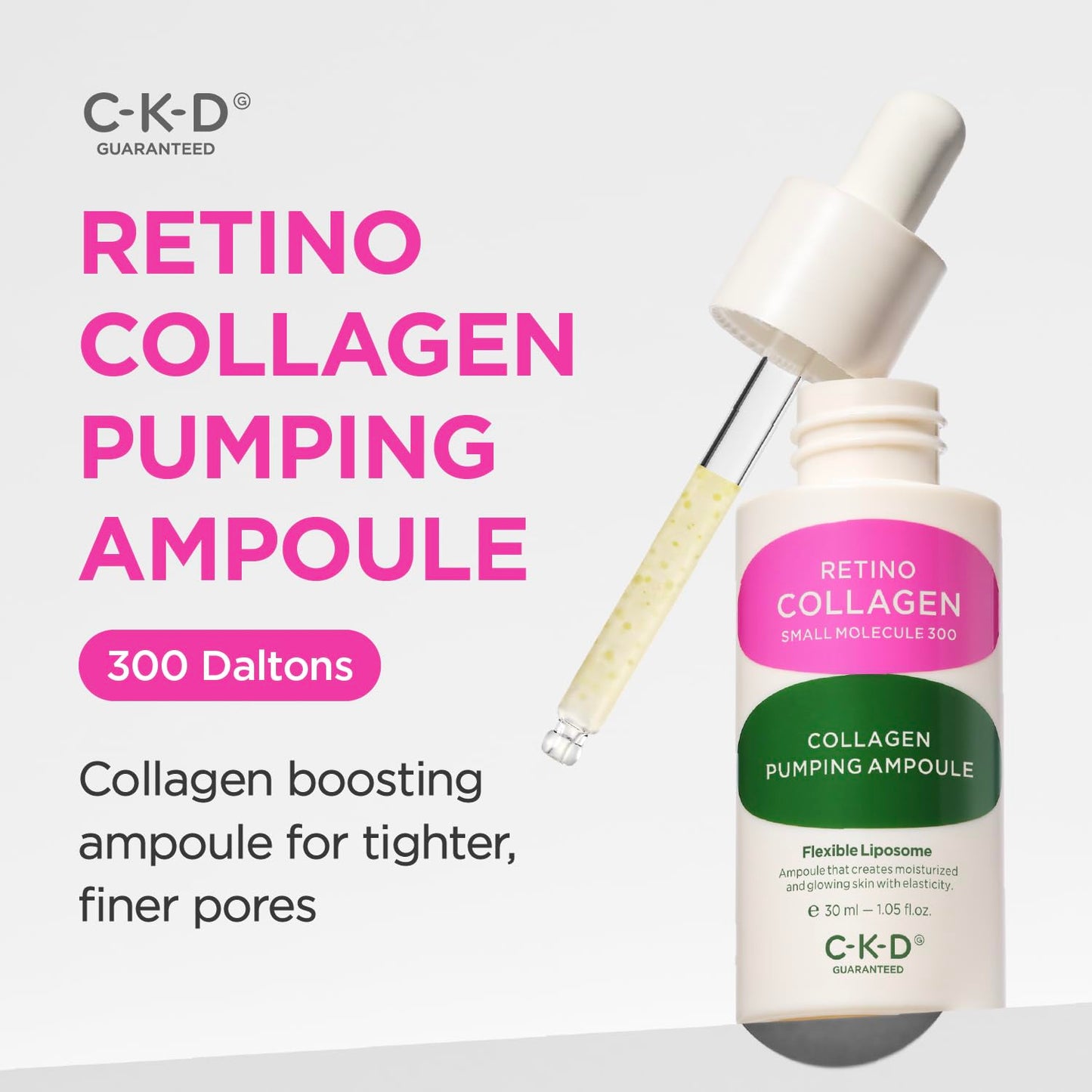 CKD Retino Collagen Pumping Ampoule – Firming & Pore-Refining Facial Serum for Skin Elasticity. Enhances Collagen, Improves Skin Texture & Tone, Strengthens Skin Barrier, Korean Skincare, 1.01 fl oz