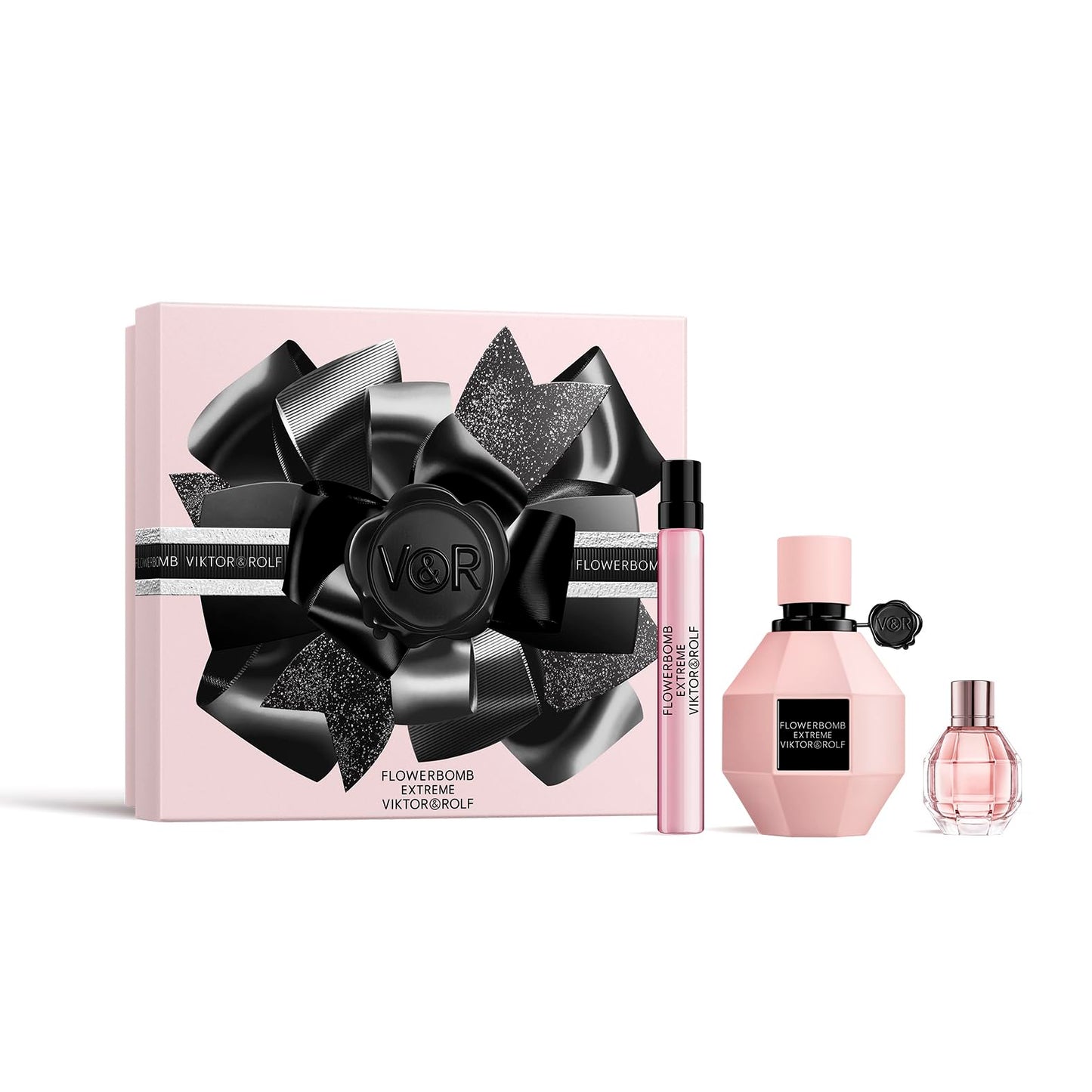 Viktor&Rolf - Flowerbomb Extreme 3-Piece Women's Travel Set ($219 Value) - Eau de Parfum Intense - With Raspberry & Rose - Full Size, 1.7 Fl Oz, Travel Sizes, 0.3 Fl Oz & 0.2 Fl Oz