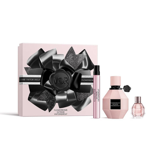 Viktor&Rolf - Flowerbomb Extreme 3-Piece Women's Travel Set ($219 Value) - Eau de Parfum Intense - With Raspberry & Rose - Full Size, 1.7 Fl Oz, Travel Sizes, 0.3 Fl Oz & 0.2 Fl Oz