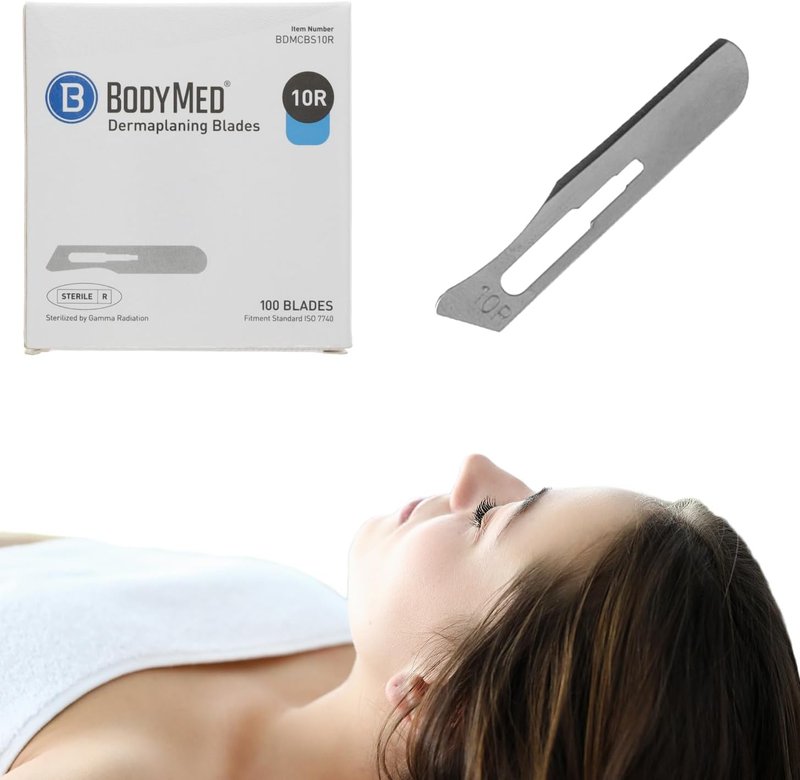 Dermaplaning Blades #10R - Stainless Steel Disposable Scalpel Blades | 100 PCS, Sterile for Facial Exfoliation & Hair Removal