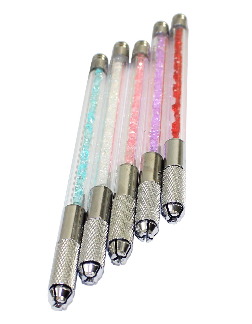 Crystal Transparent Microblading Pen - Manual Tattoo Eyebrow Pen for Permanent Makeup | 5-Pack