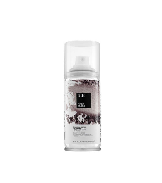 IGK FIRST CLASS Charcoal Detox Dry Shampoo Travel | Deep Cleansing For Oily Hair & Odor Absorbing | Adds Volume & Texture | For All Hair Types | 2 Oz