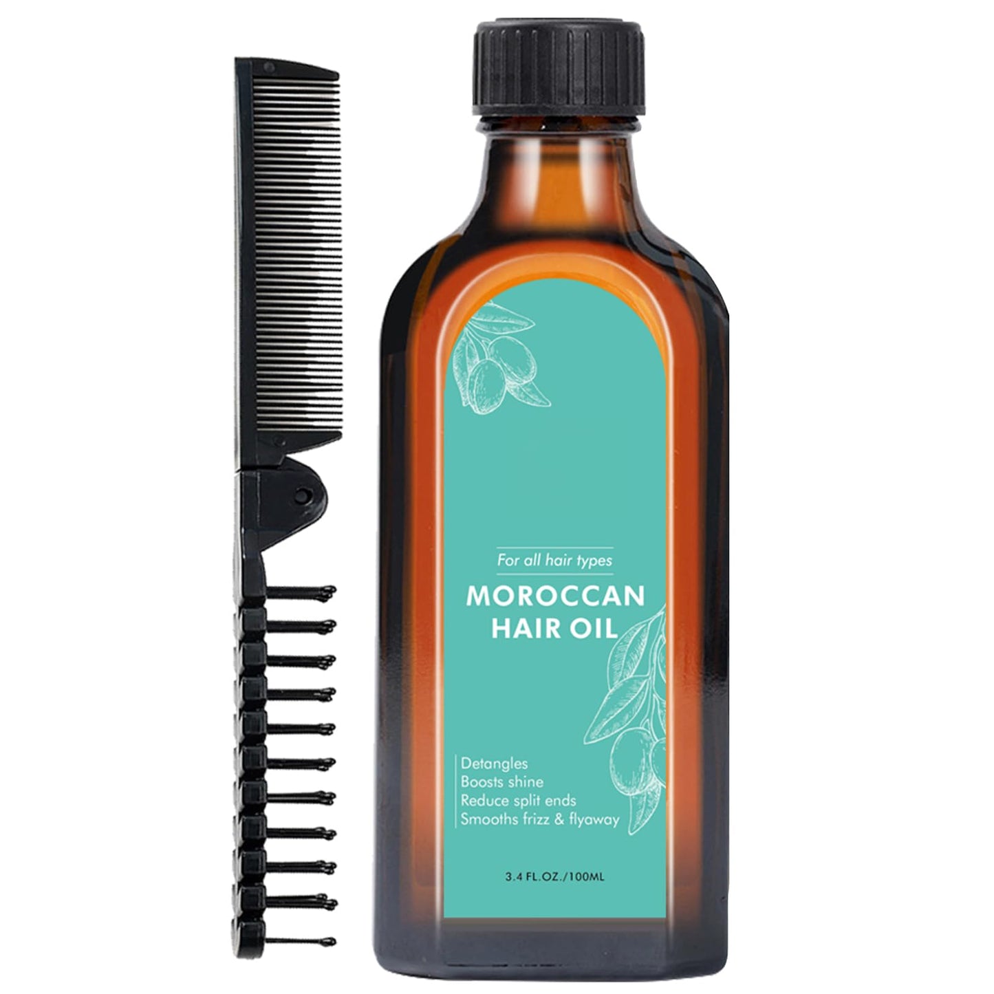 Fovcos Moroccan Argan Treatment Hair Oil for Luxurious Hair Care and Repair, Extra Strength Argan Treatment Hair Oil Treatment for Split Ends, Frizzy Hair and Flyaways (1, 100, Milliliters)