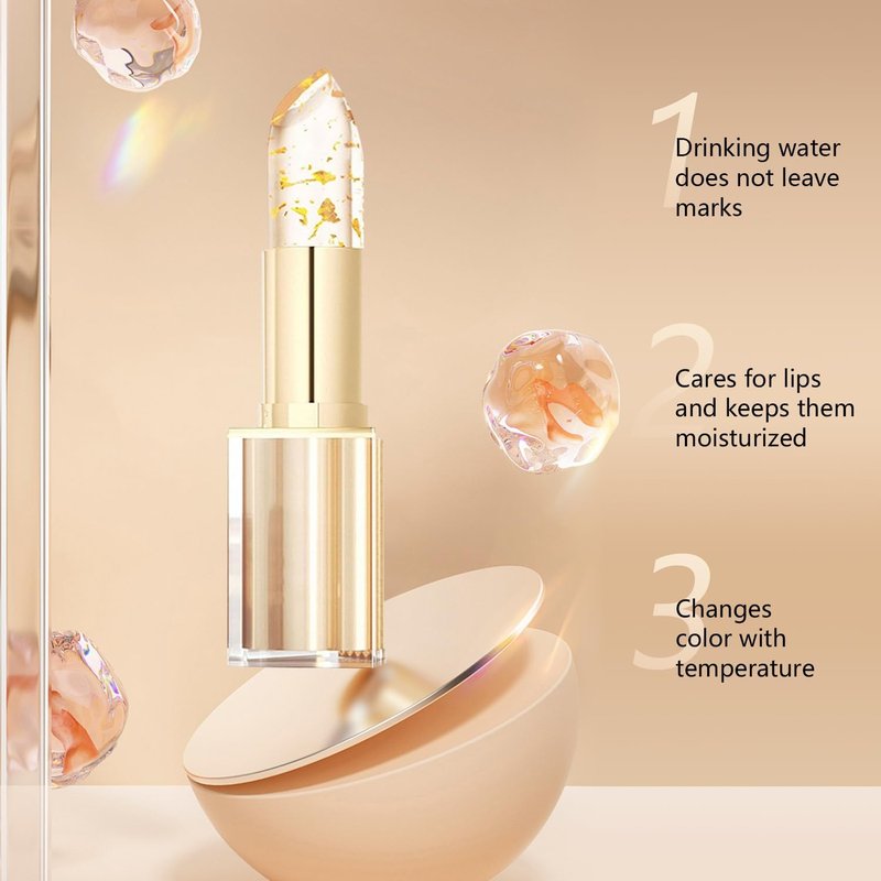 Color Changing Lipstick - Transferproof Gold Foil Crystal Formula | Moisturizing Glossy Shine for Women