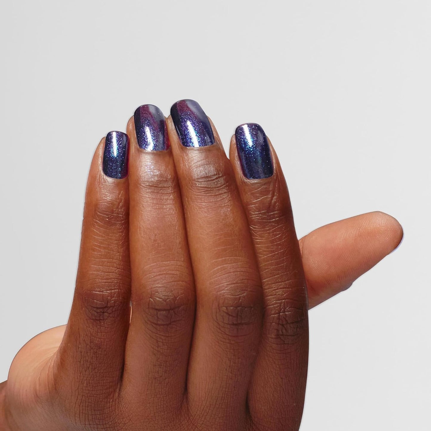OPI Infinite Shine Awe Night Long | Sheer Dark Blue Shimmer Long Wear Gel Like Nail Polish | Vegan, Long Lasting, Streak Free